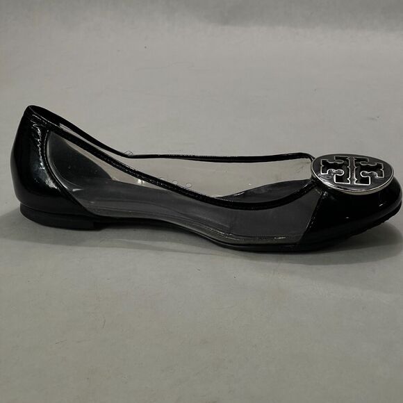 Tory Burch Shoes - Tory Burch Ballet 6 1/2 M Flat Black & Clear PVC Vintage NO SIZE VISIBLE READ